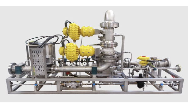 Gas fuel skid system with shut-off valves and actuator for GE Frame 6 gas turbine