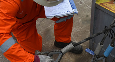 Inspection and proof load testing of lifting equipment and offshore cranes