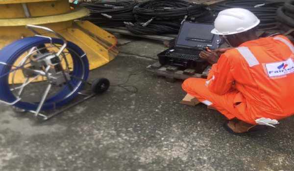 EX-rated crawler inspection camera performing internal inspection of industrial pipeline