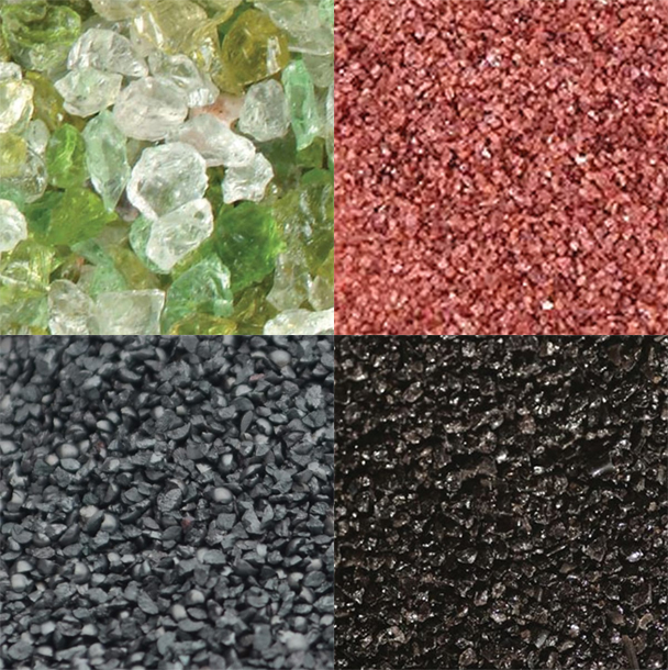 Industrial abrasive blasting media prepared for corrosion control and surface preparation operations