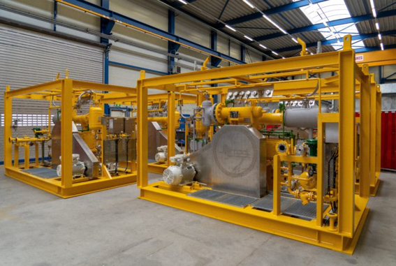 Instrument air skid package with compressors, air dryers, filtration units, air receivers, and control systems for industrial process operations.