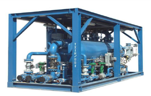 Skid-mounted well test separator package used for oil, gas, and water separation during production testing operations.