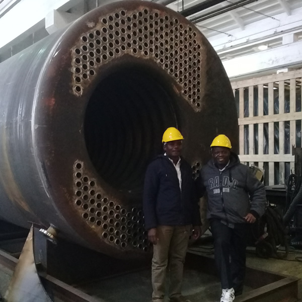 Fairtex representatives during steam boiler inspection activities in Italy