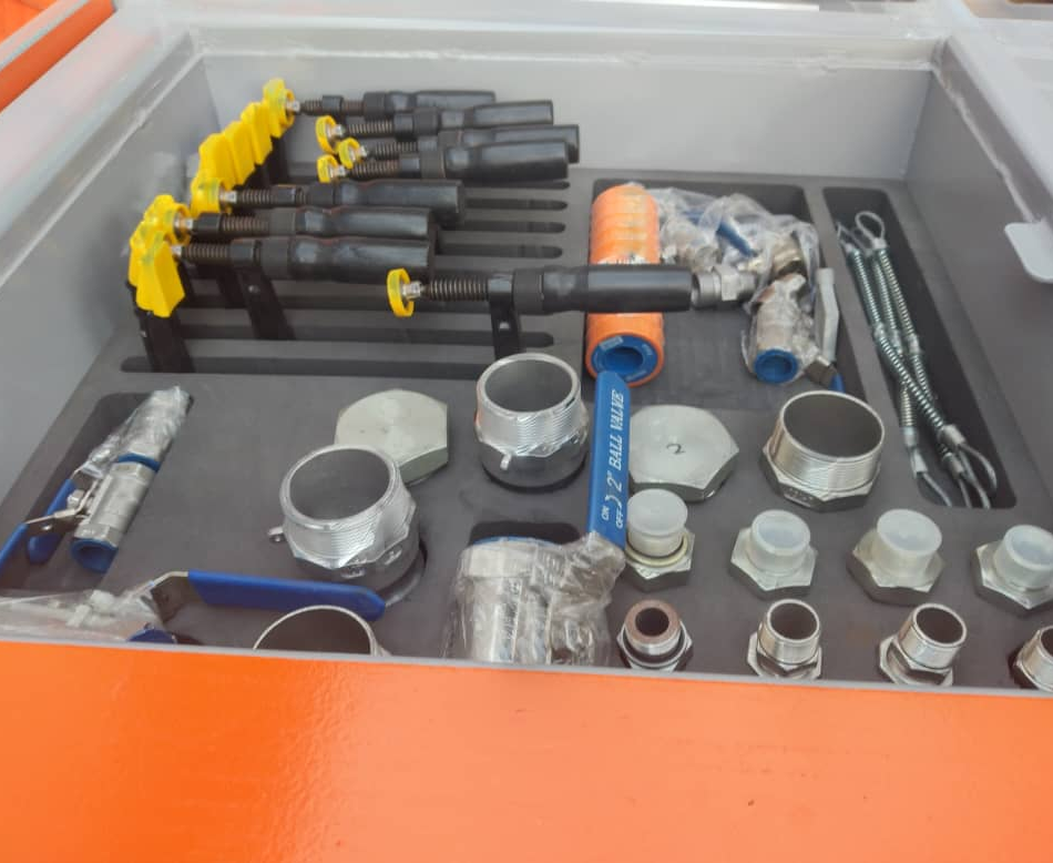 OCIMF marine hose testing rig connected to large diameter hose